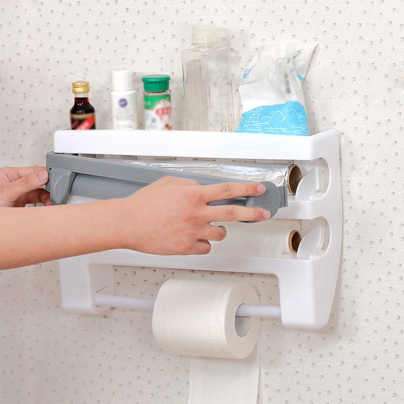 GRASARY Paper Towel Roll Holder Organizer Modern Kitchen Roll Box Container  Organizer Household Supplies Clear