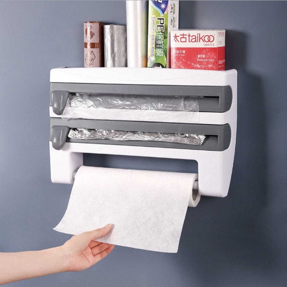 GRASARY Paper Towel Roll Holder Organizer Modern Kitchen Roll Box Container  Organizer Household Supplies Clear
